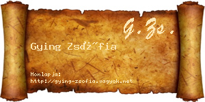 Gying Zsófia névjegykártya